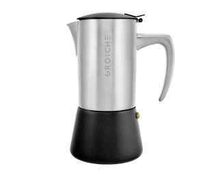 Stovetop Espresso Maker Milano - Brushed Steel, 10 cup stainless steel