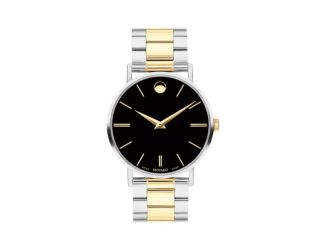 Mens Corporate Exclusive Two-Tone Stainless Steel Watch Black Dial
