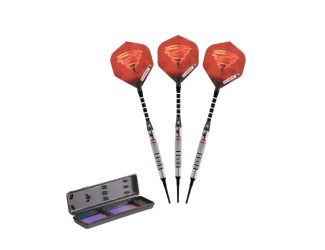 Elkadart Tornado Tungsten Soft Tip Dart Set 3 Red and 4 Black Rings 18 Grams