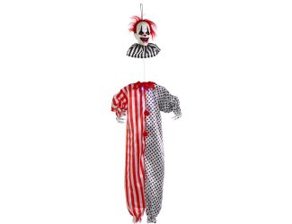 Floating Clown Animatronic with Blue Chest Light for Scary Hanging Halloween Decoration
