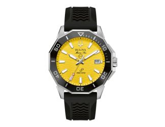 Men's Marine Star Series C Precisionist Black Silicone Strap Watch Yellow Dial