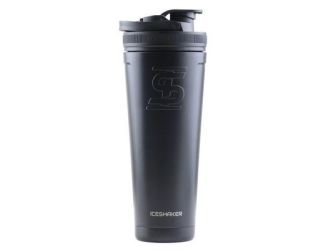 36oz Insulated Stainless Steel Shaker Bottle - Shaker Top w/Handle & Agitator-Black