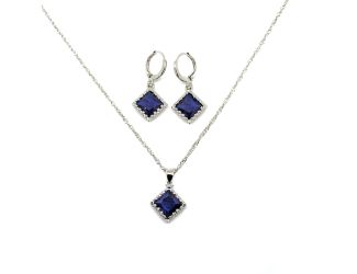 In Your Dreams Necklace and Earrings Set-Blue