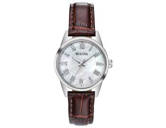 Ladies Brown Leather Strap Watch