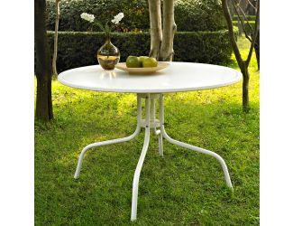 Griffith Metal 40" Dining Table in White Finish