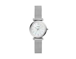 Ladies Carlie Mini Stainless Steel Mesh Watch Mother-of-Pearl Dial