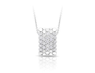 Belle Etoile Round Cubic Zirconia studded Shimmer Earring - 925 SterlingSilver with chain