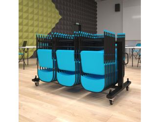 Commercial Grade Heavy Duty Mobile Chair and Table Dolly Cart in Black - Small