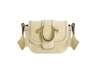 Colored Denim Mini Horseshoe Flap Bag