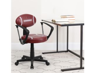 Football Vinyl Upholstered Swivel Task Office Chair w/Arms and Adjustable Height