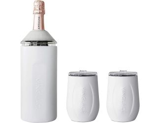 Vinglace Wine Chiller and Glass Gift Set White