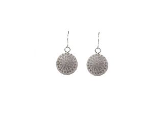 Art Deco Disc Earrings in Silver