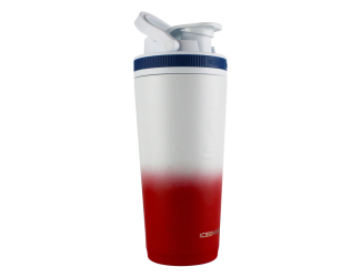 26oz Insulated Stainless Steel Shaker Bottle-Red White Ombre w/ Blue Band