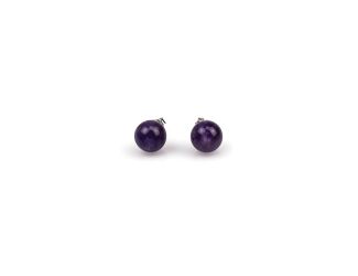 Amethyst Bead Stud Earrings
