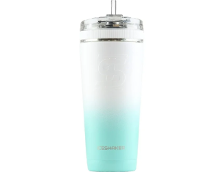 IceShaker 26oz Insulated Stainless Steel Shaker Bottle- Flex Lid w/Straw-Mint-White Ombre