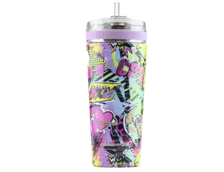 IceShaker 26oz Insulated Stainless Steel Shaker Bottle- Flex Lid w/Straw-Graffiti