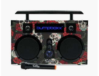 Bumpboxx Ultra+ Bluetooth Boombox with Microphone-Skull Roses