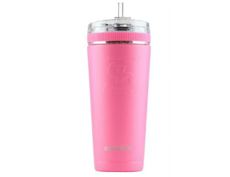 IceShaker 26oz Insulated Stainless Steel Shaker Bottle- Flex Lid w/Straw-Pink