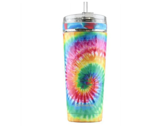 IceShaker 26oz Insulated Stainless Steel Shaker Bottle- Flex Lid w/Straw-Tie Dye