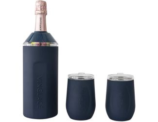 Vinglace Wine Chiller and Glass Gift Set Navy