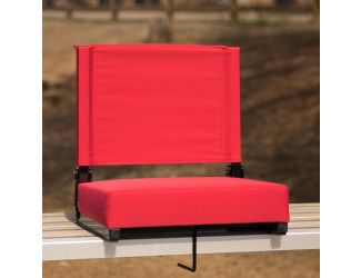 500 lb. Rated Lightweight Stadium Chair-Handle-Padded Seat, Red
