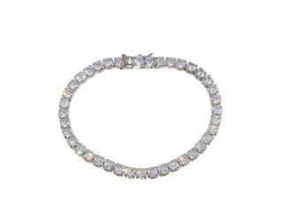 PARIKHS Rhodium Plated Round CZ Tennis Bracelet in 925 Sterling Silver - 4MM