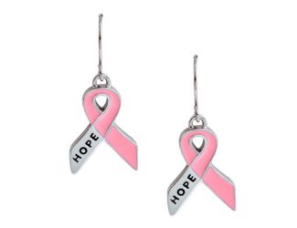 Joyful Sentiments Pink Hope Cancer Ribbon Dangle Earrings