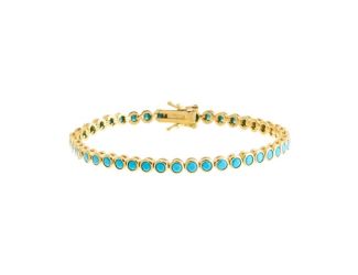 Colored Bezel Tennis Bracelet Size 7"