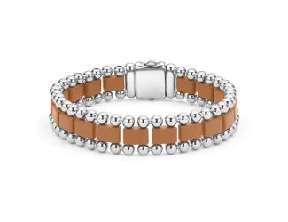 Men's Matte Tan Ceramic Link Bracelet