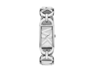 Ladies' Mini Empire Silver-Tone Stainless Steel Watch Silver MK Logo Dial