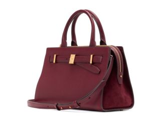 Deco Leather & Suede Satchel - Cherry Juice Multi
