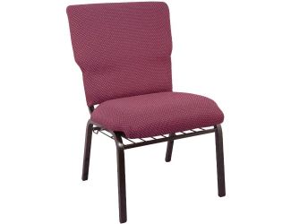 Burgundy Pattern Discount Church Chair - 21 in. Wide