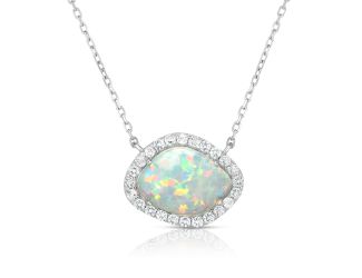 Deco Opal & White Sapphire Necklace