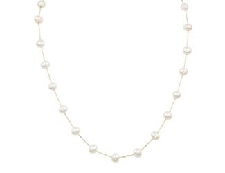 LALI Jewels 14K White Gold White Fresh Water Pearl Necklace