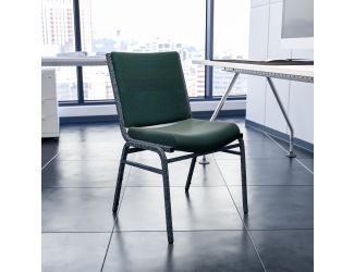 Heavy Duty Green Patterned Fabric Stack Chair - Reception Furniture