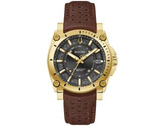 Men's Icon, Leather Strap with Black dial