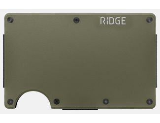 The Ridge Aluminum Matte Olive RFID-Blocking Wallet w/ Money Clip