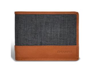 Denim Leather Top Wing Wallet Size 4.5" x 3.25"