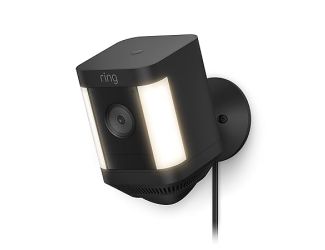 Ring Spotlight Cam Plus, Plug-in | Two-Way Talk, Color Night Vision, and Security Siren (2022 release)-Black