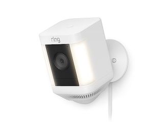 Ring Spotlight Cam Plus, Plug-in | Two-Way Talk, Color Night Vision, and Security Siren (2022 release)-White