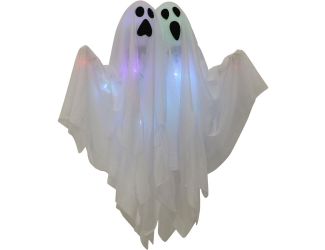 1.6-ft. Light-Up Ghost Set of 2, Color-Changing, Indoor/Covered Outdoor Halloween Decoration, Poseab