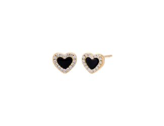 Pave Tiny Colored Gemstone Stud Earring Size 6MMx7MM