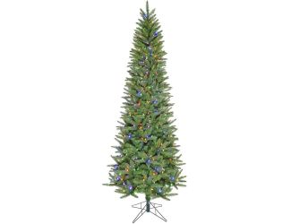 7.5-Ft. Winter Falls Slim-Silhouette Christmas Tree with 8-Function Multi-Color LED Lighting, Music,