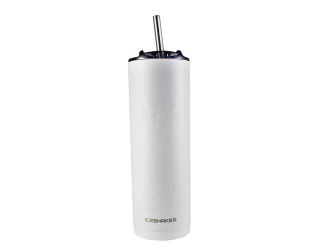 IceShaker 20oz Insulated Stainless Steel Skinny - Tumbler w/Straw & Lid-White