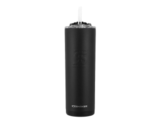 IceShaker 20oz Insulated Stainless Steel Skinny - Tumbler w/Straw & Lid-Black