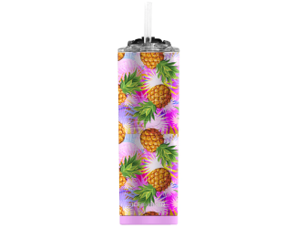 IceShaker 20oz Insulated Stainless Steel Skinny - Tumbler w/Straw & Lid-Pineapple