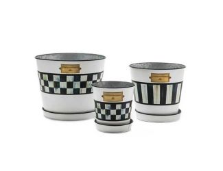 Flower Market Pots & Saucers, Set of 3