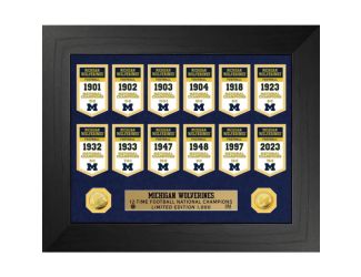 Michigan Wolverines Championship Banner Deluxe Photo Mint