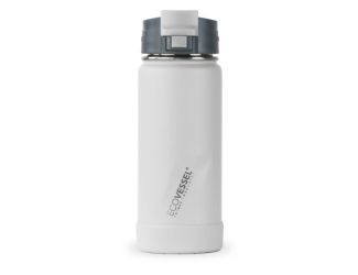 EcoVessel Perk 16 oz Insulated Coffee Travel Mug Tumbler w/Tea Strainer - Whiteout