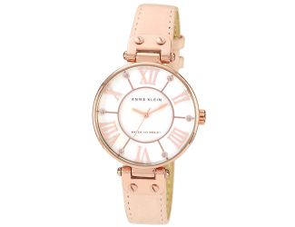 Women's Pink Leather Strap Watch
